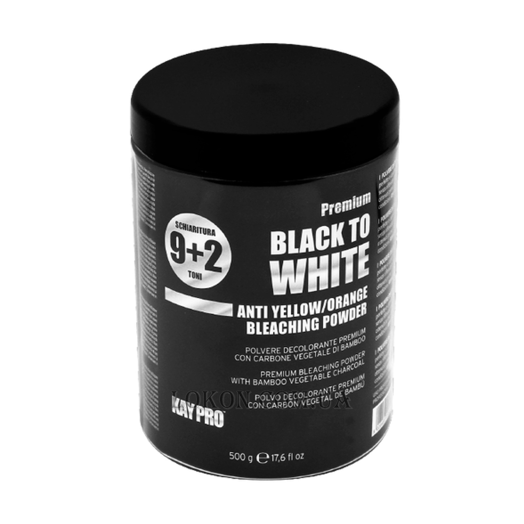 Освітлювальна пудра для волосся KayPro Black to White 9+2 Bleanching Powder, 500 г